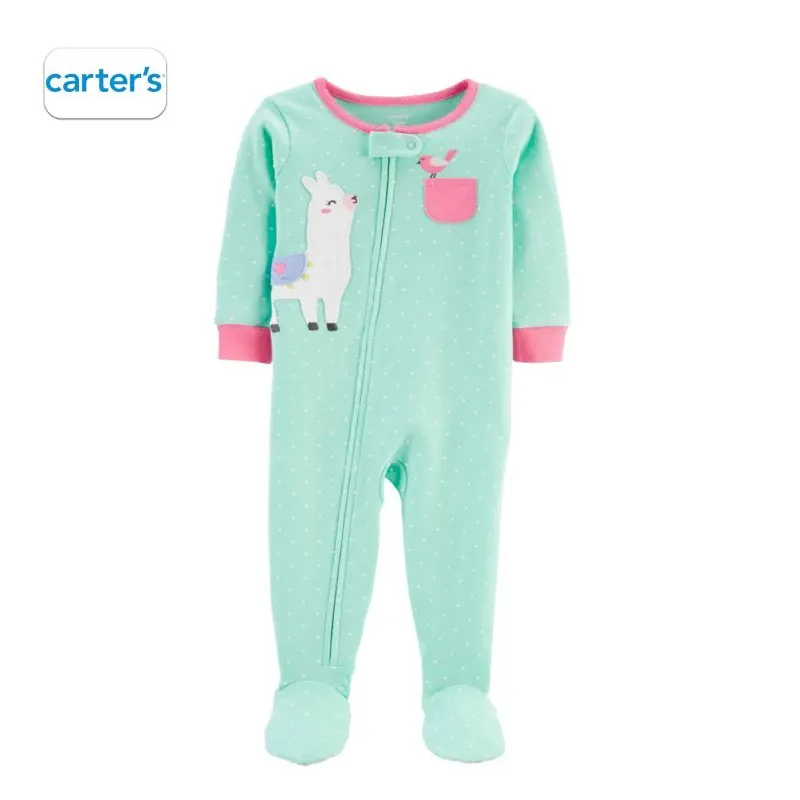 CARTER'S Light Green Lama Sleepsuit
